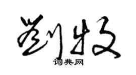 曾慶福劉牧草書個性簽名怎么寫