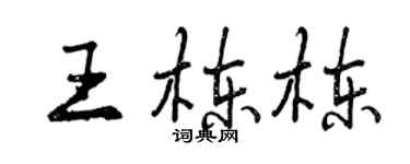 曾慶福王棟棟行書個性簽名怎么寫