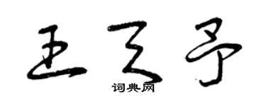 曾慶福王天予草書個性簽名怎么寫