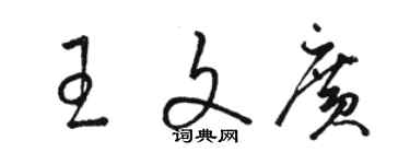 駱恆光王文廣草書個性簽名怎么寫