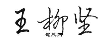 駱恆光王柳堅行書個性簽名怎么寫