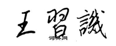 王正良王習譏行書個性簽名怎么寫