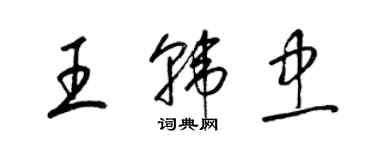 梁錦英王韓忠草書個性簽名怎么寫