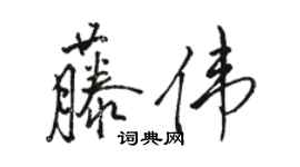 駱恆光藤偉行書個性簽名怎么寫