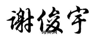 胡問遂謝俊宇行書個性簽名怎么寫