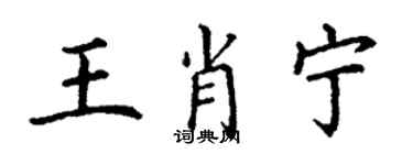 丁謙王肖寧楷書個性簽名怎么寫