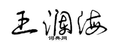 曾慶福王瀾海草書個性簽名怎么寫