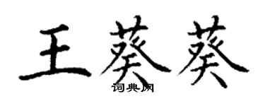 丁謙王葵葵楷書個性簽名怎么寫