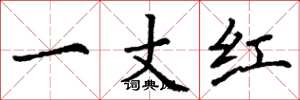丁謙一丈紅楷書怎么寫