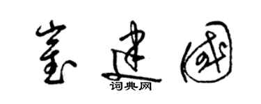 梁錦英崔建國草書個性簽名怎么寫