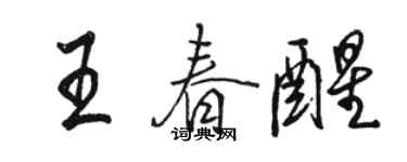 駱恆光王春醒行書個性簽名怎么寫