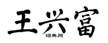 翁闓運王興富楷書個性簽名怎么寫