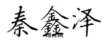 丁謙秦鑫澤楷書個性簽名怎么寫