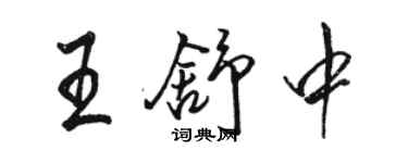 駱恆光王舒中行書個性簽名怎么寫