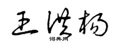 曾慶福王洪楊草書個性簽名怎么寫