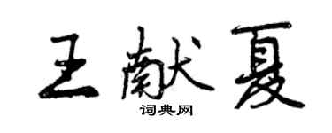 曾慶福王獻夏行書個性簽名怎么寫