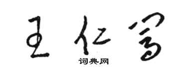 駱恆光王仁闖草書個性簽名怎么寫