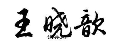 胡問遂王曉歆行書個性簽名怎么寫