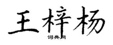 丁謙王梓楊楷書個性簽名怎么寫