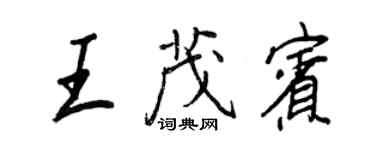 王正良王茂賓行書個性簽名怎么寫