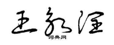 曾慶福王永潤草書個性簽名怎么寫