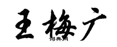 胡問遂王梅廣行書個性簽名怎么寫