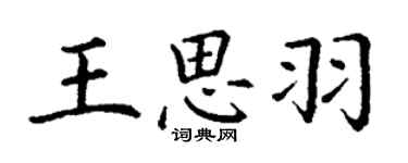 丁謙王思羽楷書個性簽名怎么寫