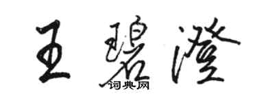 駱恆光王碧澄行書個性簽名怎么寫