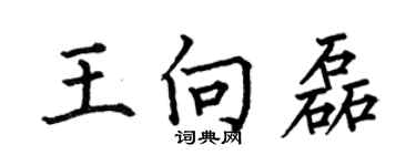 何伯昌王向磊楷書個性簽名怎么寫