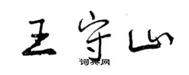 曾慶福王守山行書個性簽名怎么寫