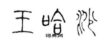 陳聲遠王哈沙篆書個性簽名怎么寫