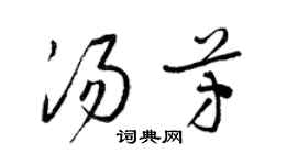 梁錦英湯芳草書個性簽名怎么寫