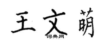 何伯昌王文萌楷書個性簽名怎么寫