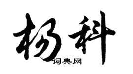 胡問遂楊科行書個性簽名怎么寫