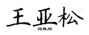 丁謙王亞松楷書個性簽名怎么寫