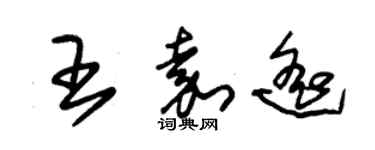 朱錫榮王嘉遙草書個性簽名怎么寫