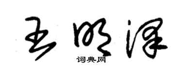 朱錫榮王明澤草書個性簽名怎么寫
