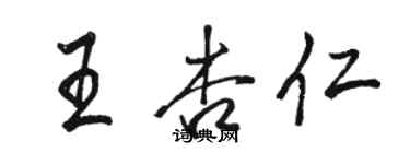 駱恆光王杏仁行書個性簽名怎么寫