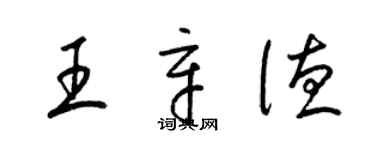 梁錦英王辛德草書個性簽名怎么寫