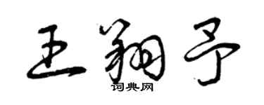 曾慶福王翔予草書個性簽名怎么寫