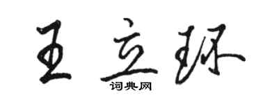 駱恆光王立環行書個性簽名怎么寫