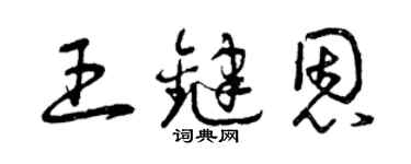 曾慶福王鍵恩草書個性簽名怎么寫
