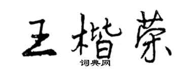 曾慶福王楷榮行書個性簽名怎么寫
