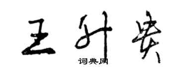 曾慶福王升貴行書個性簽名怎么寫