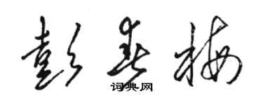 駱恆光彭春梅草書個性簽名怎么寫