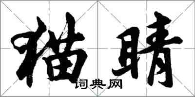 胡問遂貓睛行書怎么寫