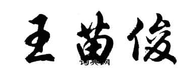 胡問遂王苗俊行書個性簽名怎么寫