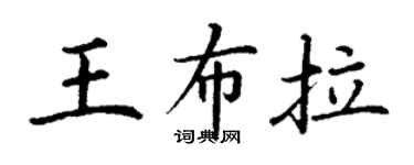 丁謙王布拉楷書個性簽名怎么寫