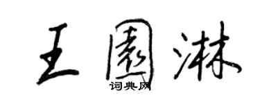 王正良王園淋行書個性簽名怎么寫