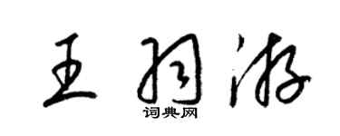 梁錦英王羽游草書個性簽名怎么寫